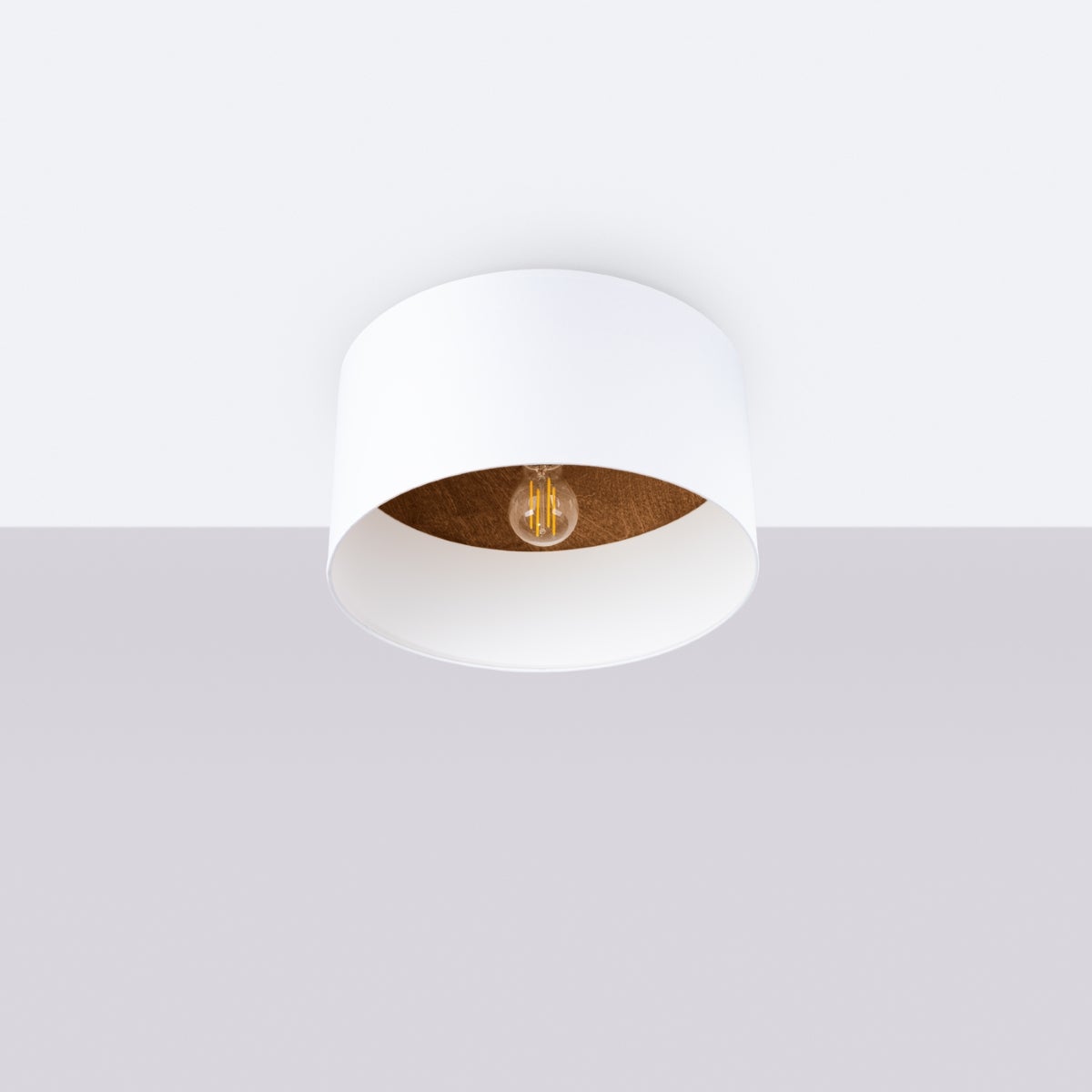 Plafon STRAYLON biały/ciemny brąz LED 4000K - 35x35x20cm Sollux