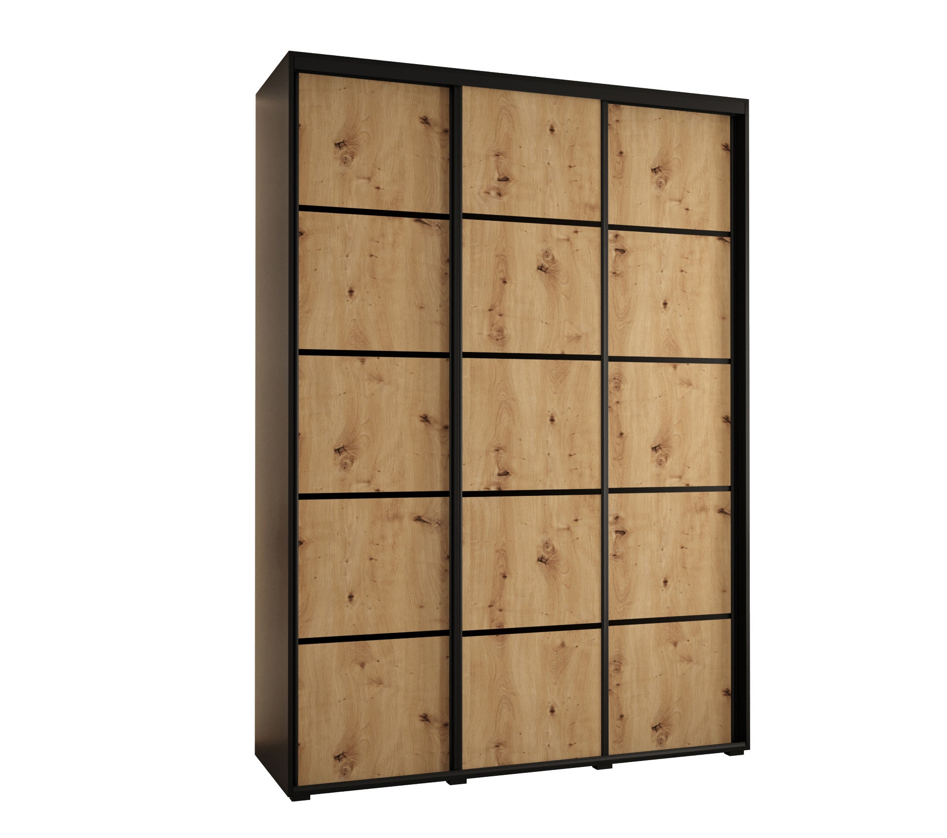 Szafa przesuwna wysoka Davos 4 170 x 45 x 235,2 cm czarny + artisan + u. czarny - Abiks Meble