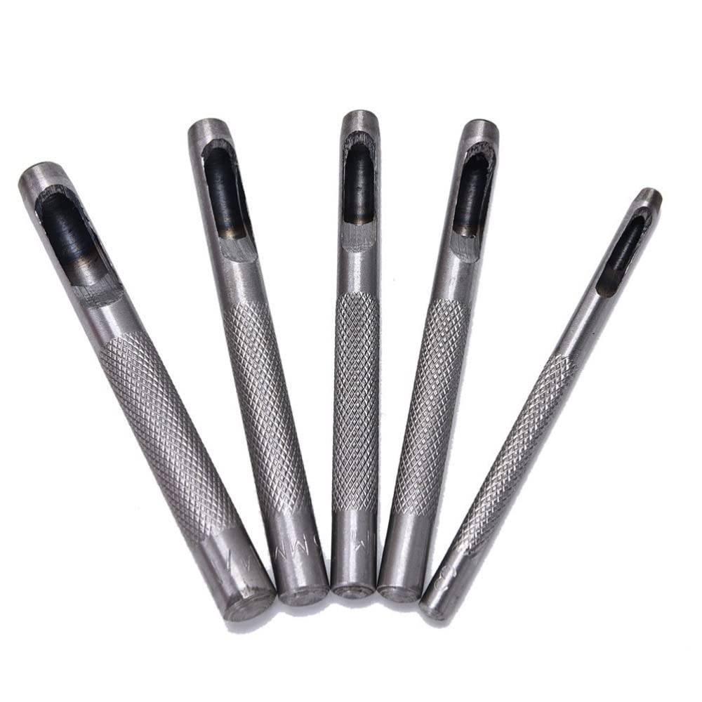 Zestaw wykrojników ze stali, 5 rozmiarów w zestawie, narzędzie do majsterkowania, uszczelka, dziurkacz do pasków, 2 mm/3 mm/4 mm/6 mm/8 mm