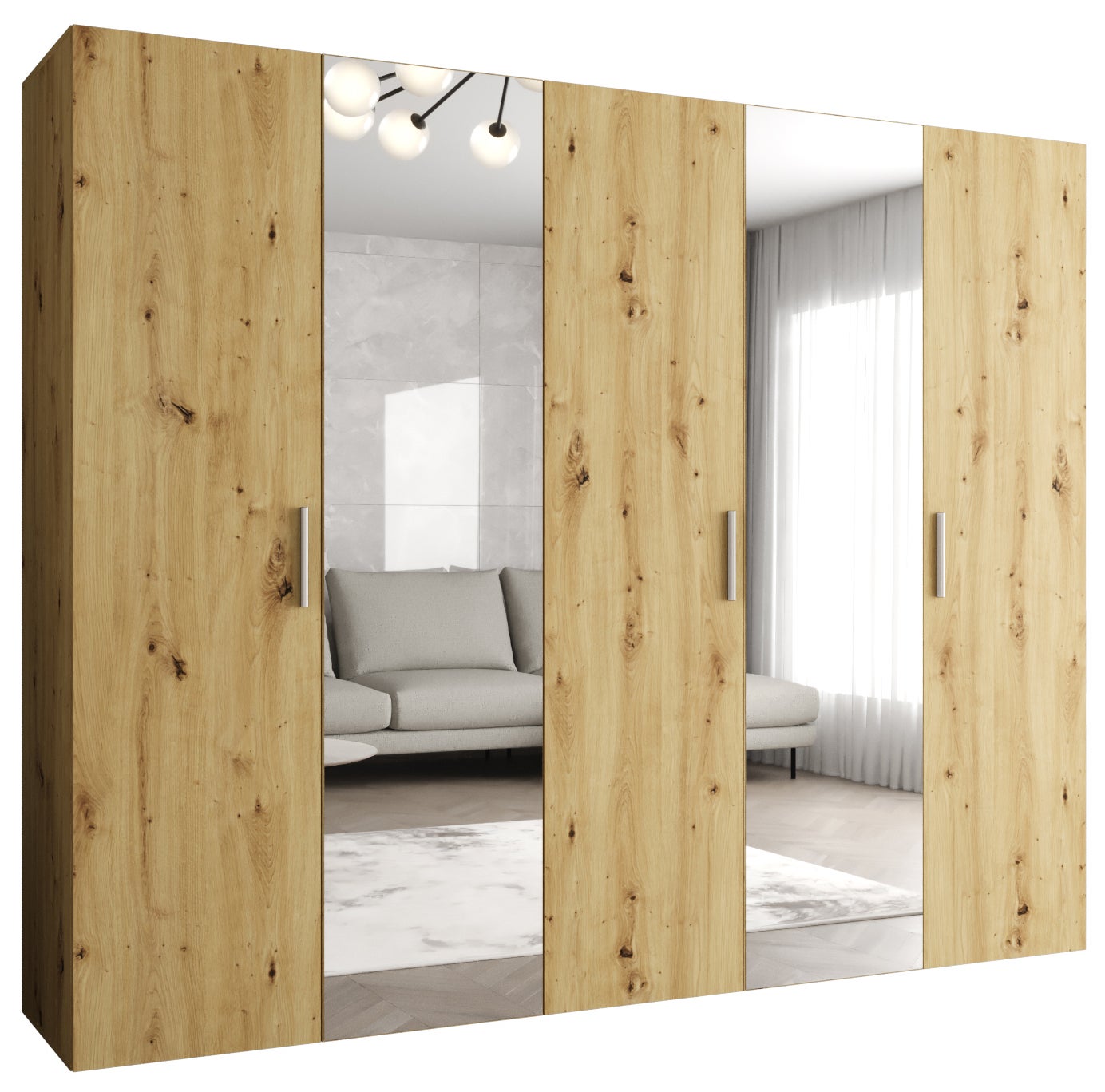 Szafa uchylna otwierana Bari 2 250 x 52 x 202 cm artisan + u. srebrny Abiks Meble