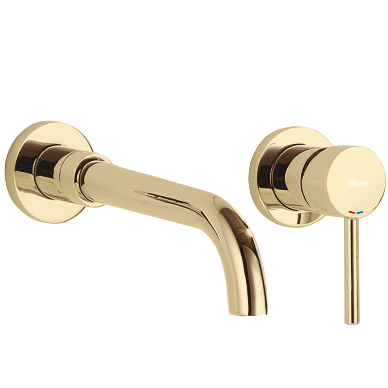 Rea ROBINET DE LAVABO ENCASTRÉ Lungo Gold Mat + BOX - Mitigeur Salle De Bain Laiton Or Mat