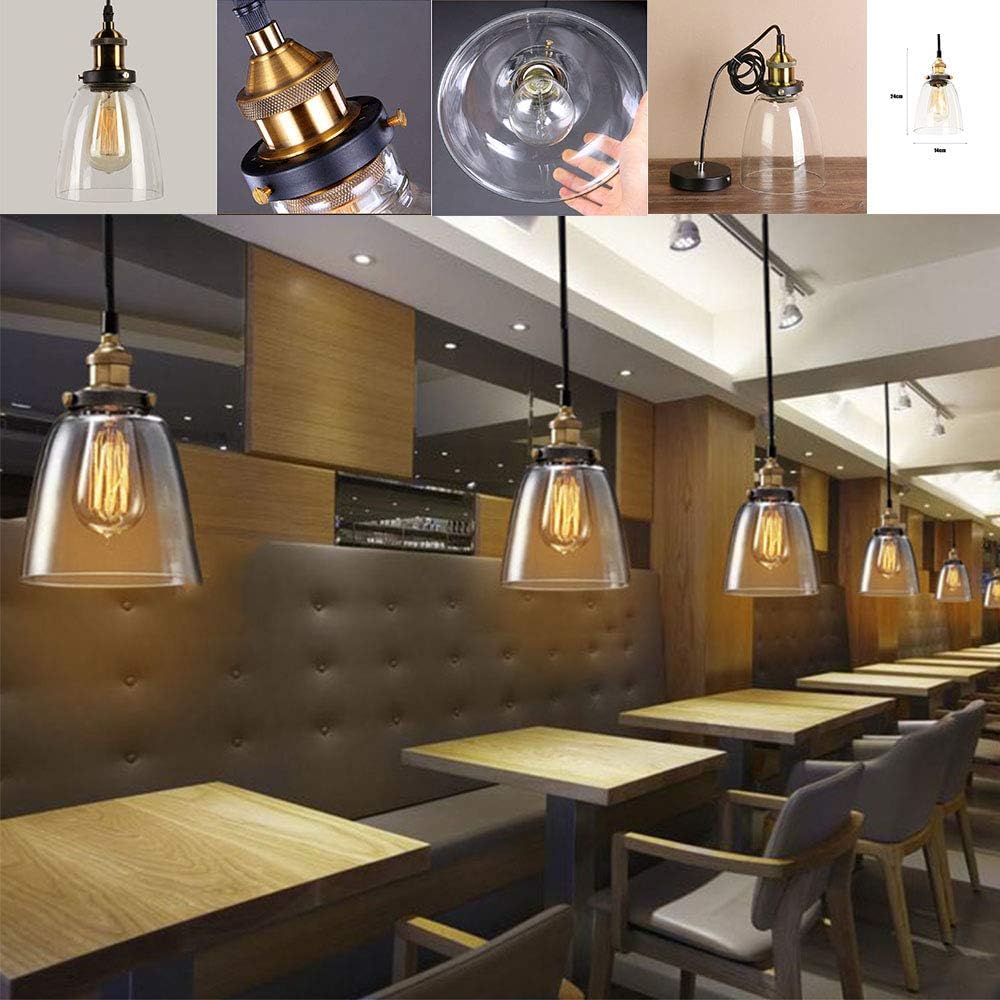 Suspension LED Vintage Hofstein – Bois Marron Et Verre Transparent – Lustre Moderne