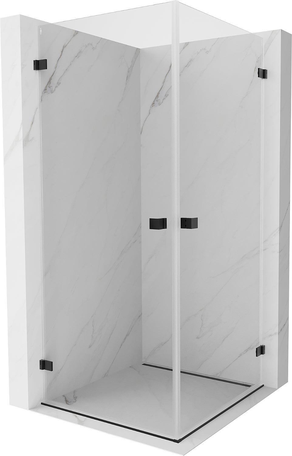 Mexen Lunar-B Duo kabina prysznicowa uchylna 70 x 70 cm, transparent, czarna - 832-070L-070P-70-00