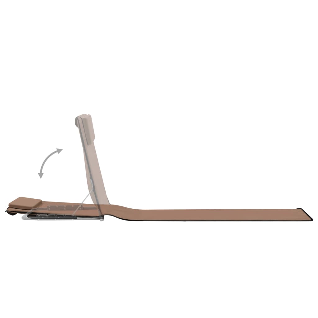 Tapis de plage pliants 2 unités en acier et tissu marron – ComfortXL - 6