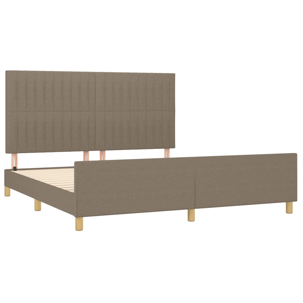 Cadre de lit sans matelas taupe 160 x 200 cm tissu - 4