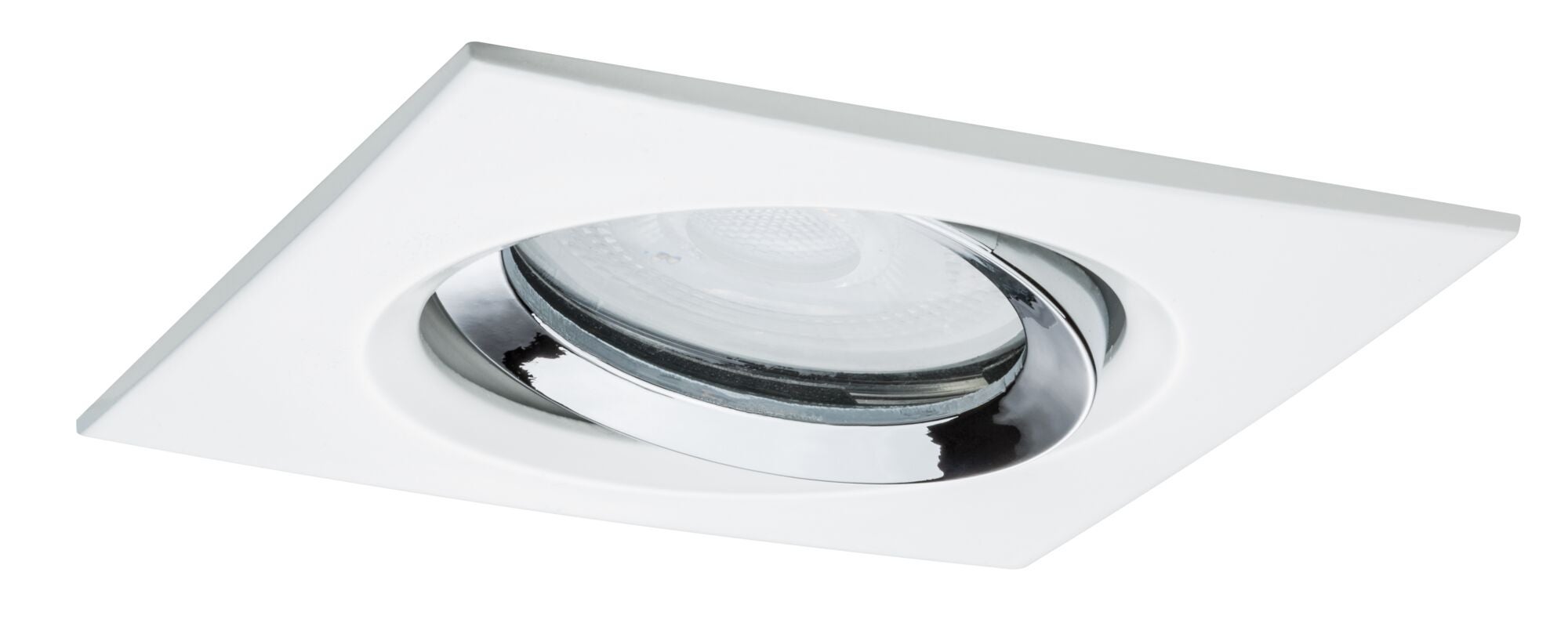 Spot encastré Nova Plus orientable IP65 carré 93x93mm 30° GU5,3 / GU10 max. 35W 230/12V gradable Blanc dépoli Chrome - 3