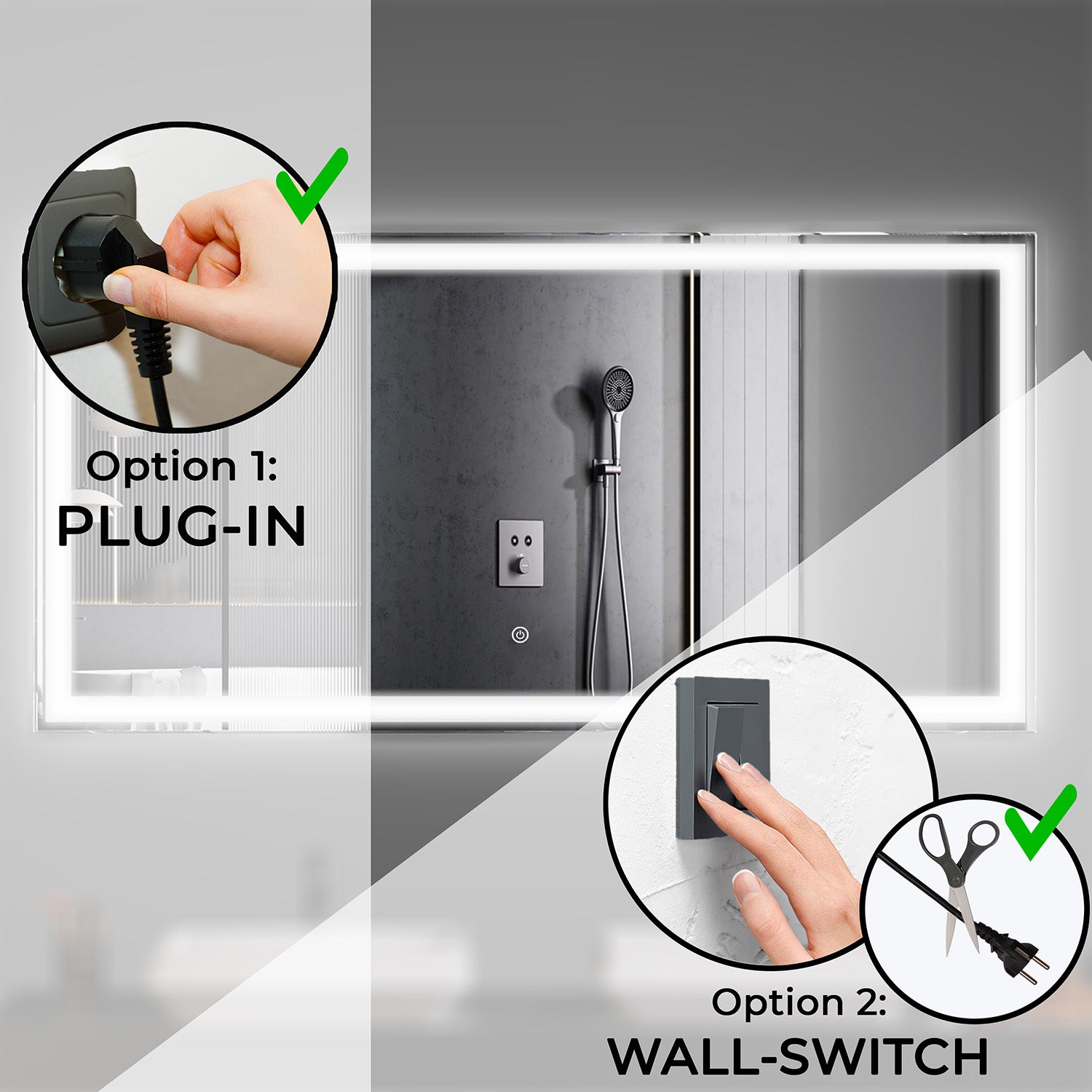 LOMAZOO Miroir salle de bain Memphis avec LED 120 x 60 cm rectangle - 4