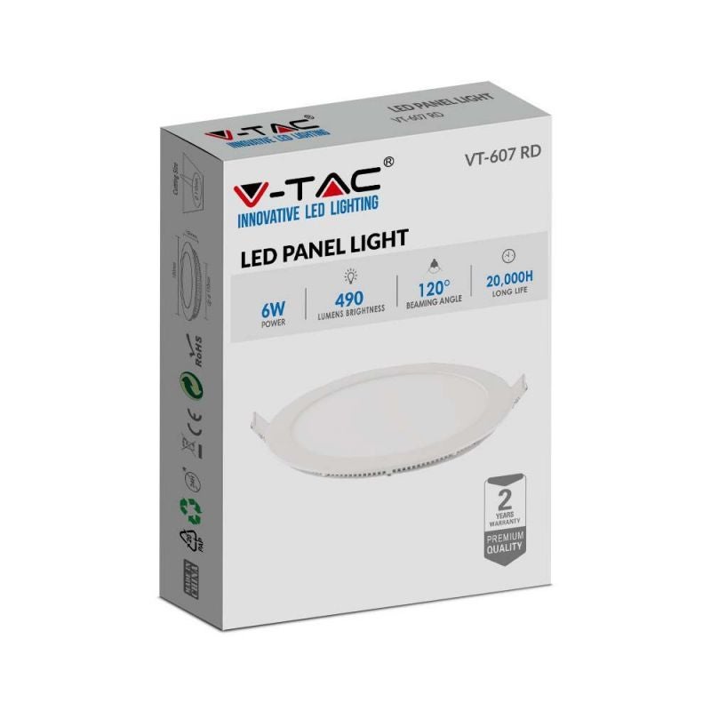 Pannello LED V-TAC Da Incasso - 12W, 1000 Lumen, Bianco, Durata 20000 Ore - Foto 8
