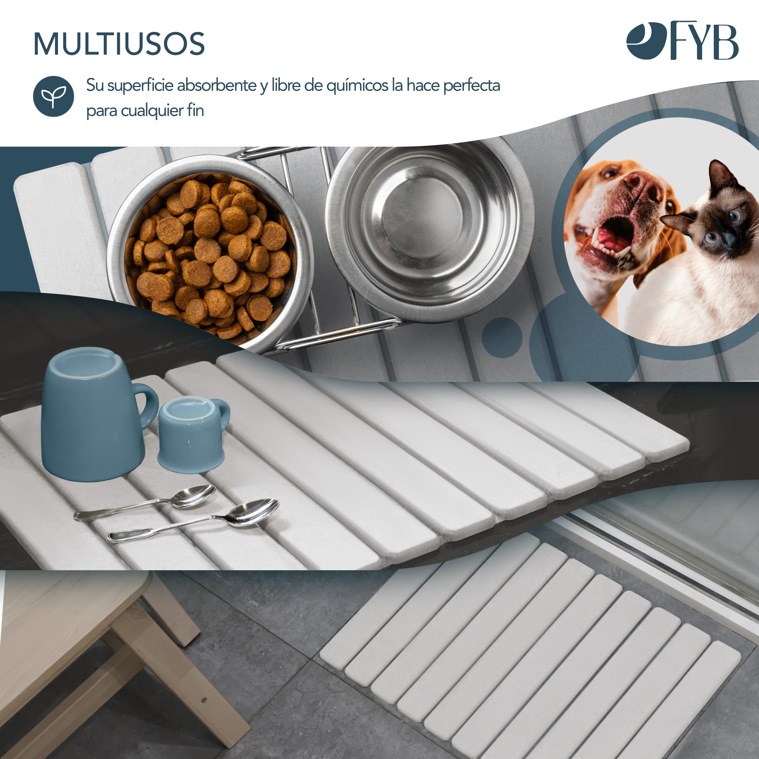Alfombrilla de Diatomita para Baño Plegable Blanca 60x40 – Suave, Absorbente y Antideslizante – Secado Rápido - 5