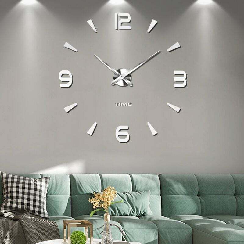 Ceas de perete 3D DIY, fără ramă, oglindă silențioasă, autocolante decorative pentru școală, birou și casă