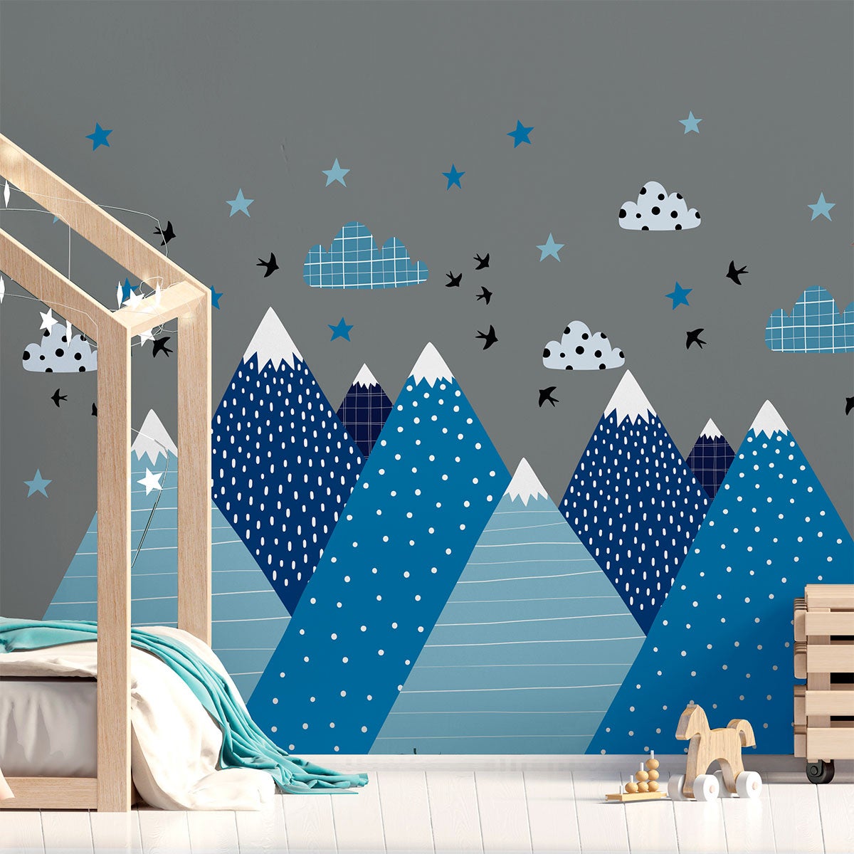 Stickers enfant montagnes scandinaves pierka 120 x 180 cm - 4