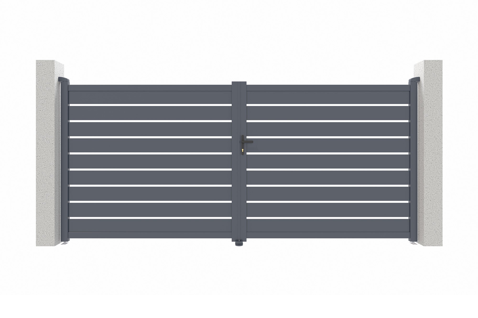 Portail battant 4m VOGEL H.180cm aluminium gris - 3