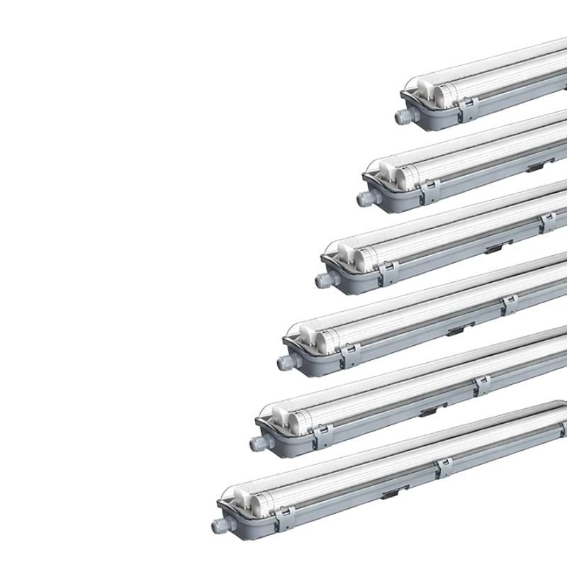Pack de 6 - Kit de Réglette LED IP65 + 2 Tube Néon LED 120cm T8 18W - Blanc Froid 6000K - 8000K - SILUMEN - 3