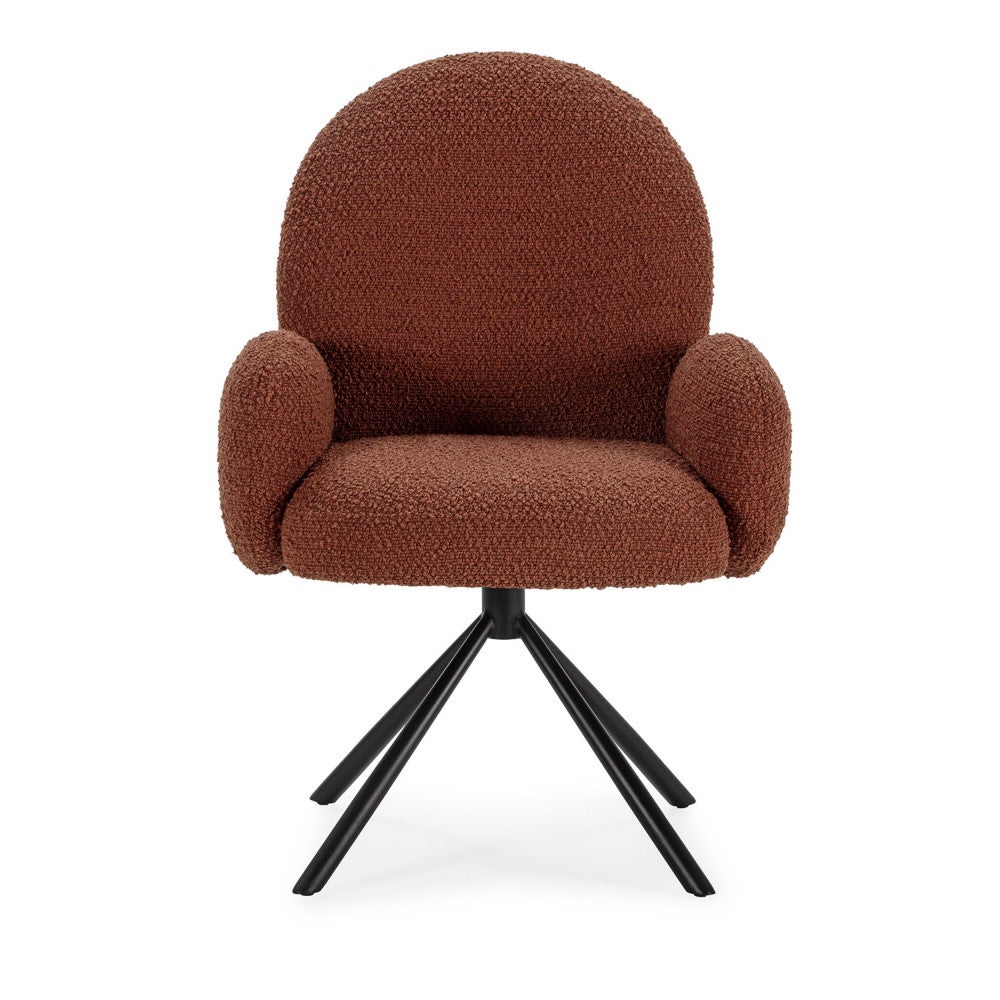 Poltrona girevole in tessuto e gambe in metallo nero 49x46 h91 cm - 3