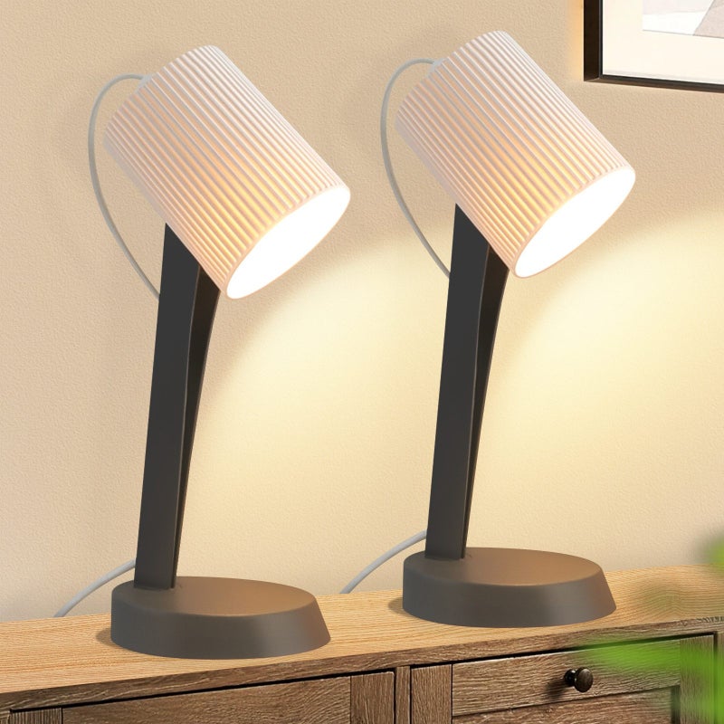 Zdjęcia - Lampa stołowa NETTLIFE Lampka nocna, do salonu z kablem - Zestaw 2 nowoczesnych małych lamp stołowych E14
