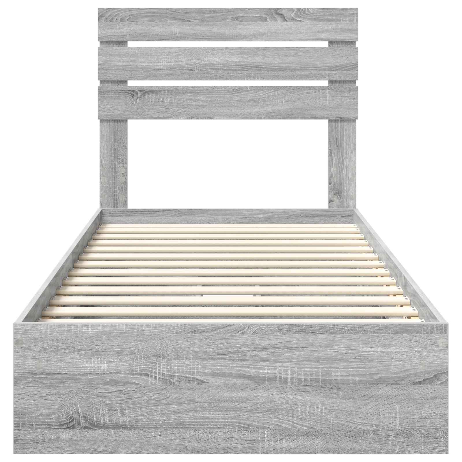 Lit de rangement Gris 90 x 200 cm Panneau de bois - 8