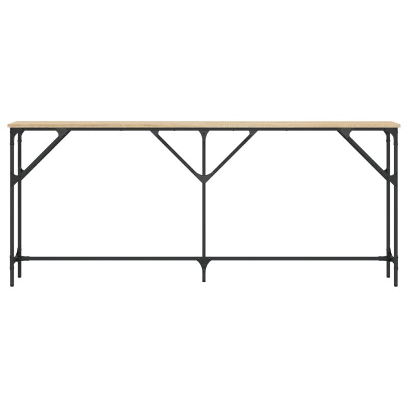 Table console chêne sonoma 180x23x75 cm bois d ingénierie - 4