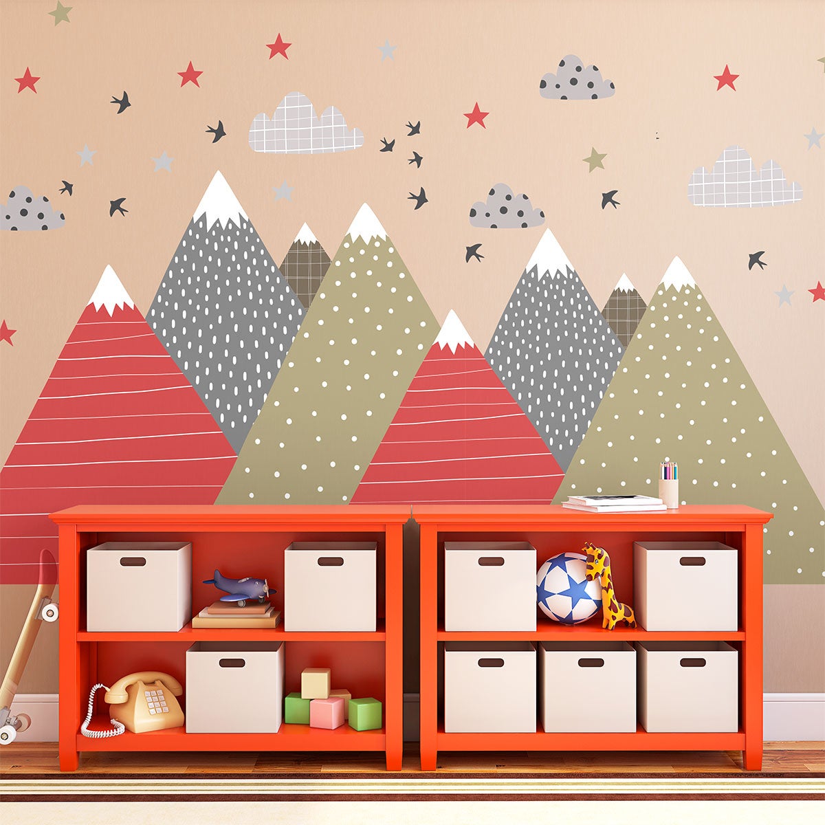 Adesivo bambino di montagna scandinavo kika - Sticker adesivo - adesivi murali - 100x150cm - 7