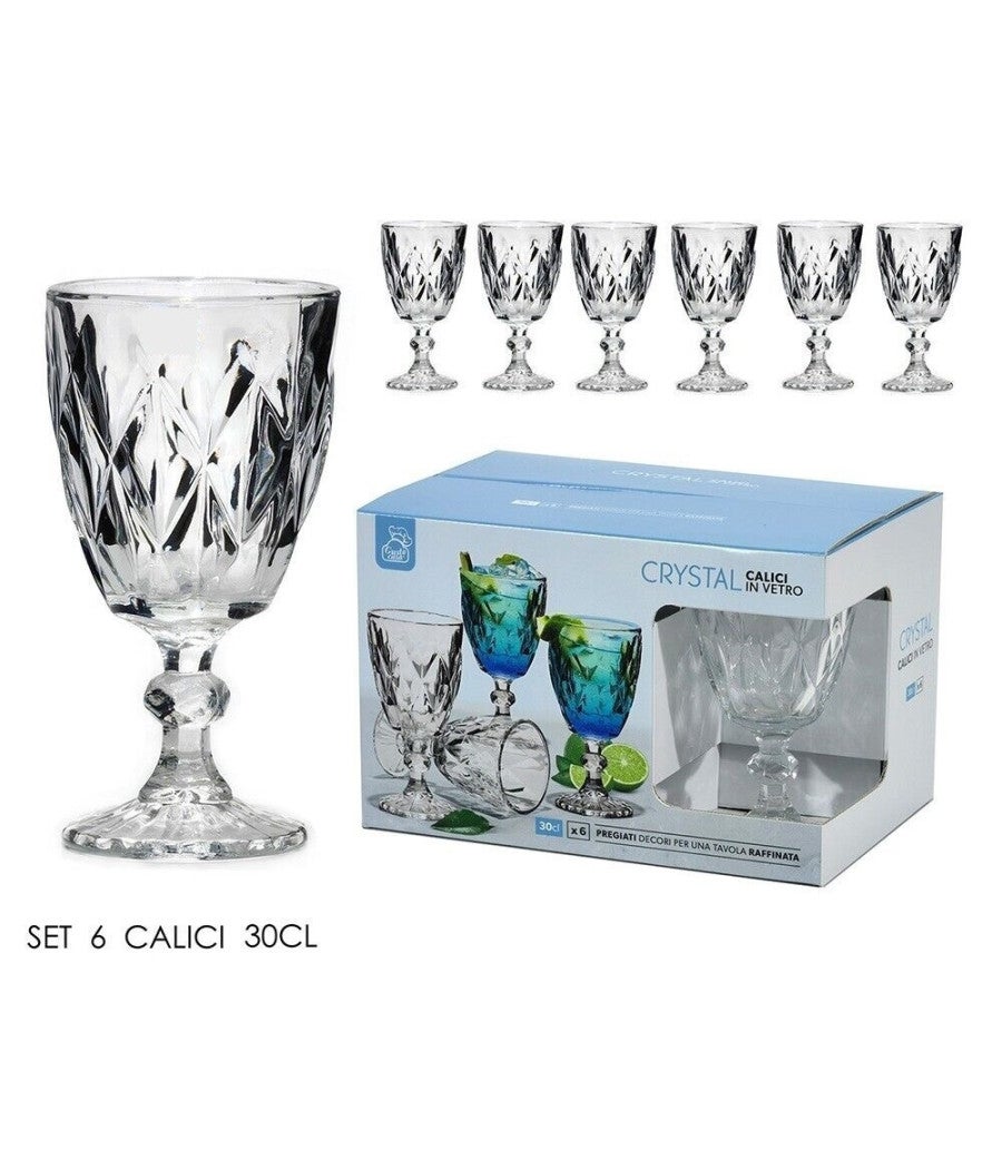 Set 6 O 12 Bicchieri Acqua In Vetro Decorato - Per Casa E Ristorante | Elegante E Resistente - Foto 11