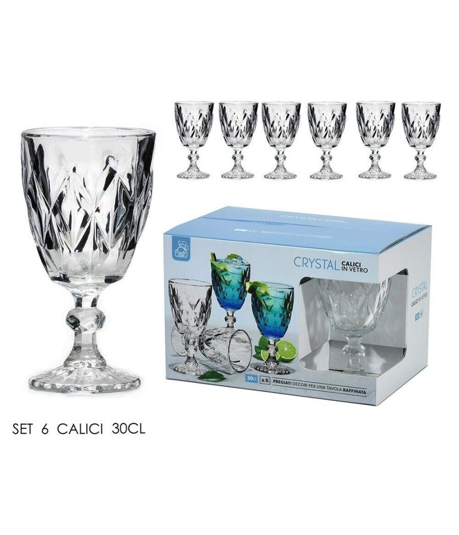 Set 6 O 12 Bicchieri Acqua In Vetro Decorato - Per Casa E Ristorante | Elegante E Resistente - Foto 11