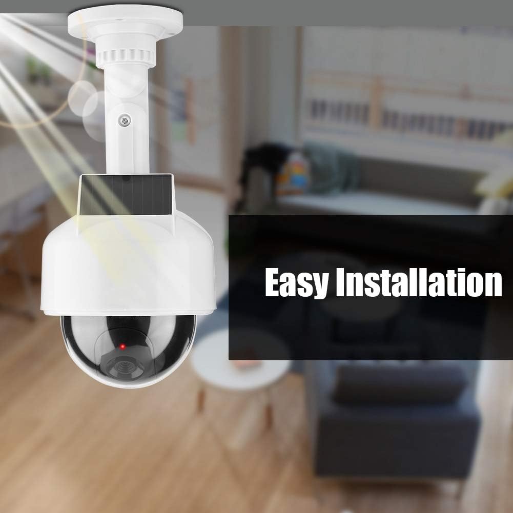 Caméra factice, caméra de sécurité Murale étanche Caméra de sécurité Solaire en Forme de dôme réaliste intérieur/extérieur pour la Maison/entrepôt - 4