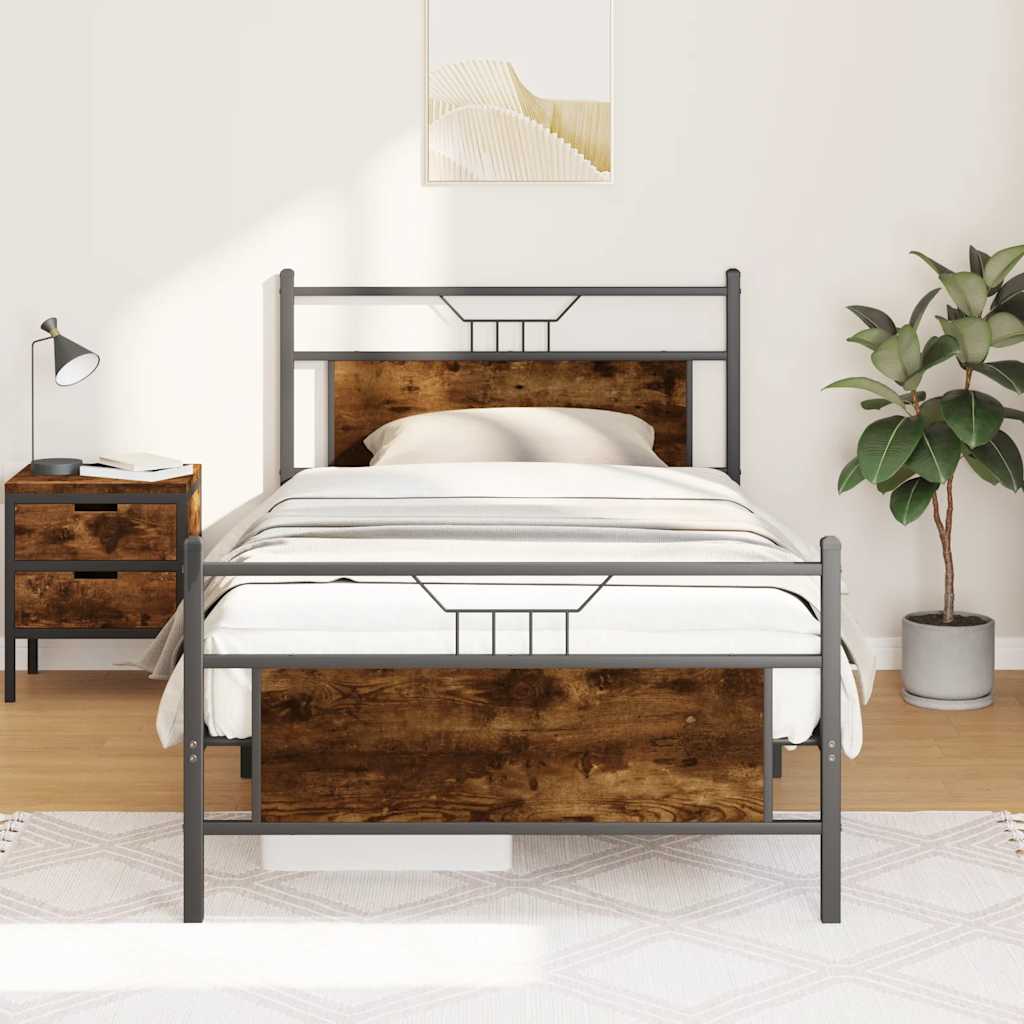Łóżko Metalowe Rama Łóżka Metalowa Ze Stelażem Pokoj Sypialnia 107x203 cm