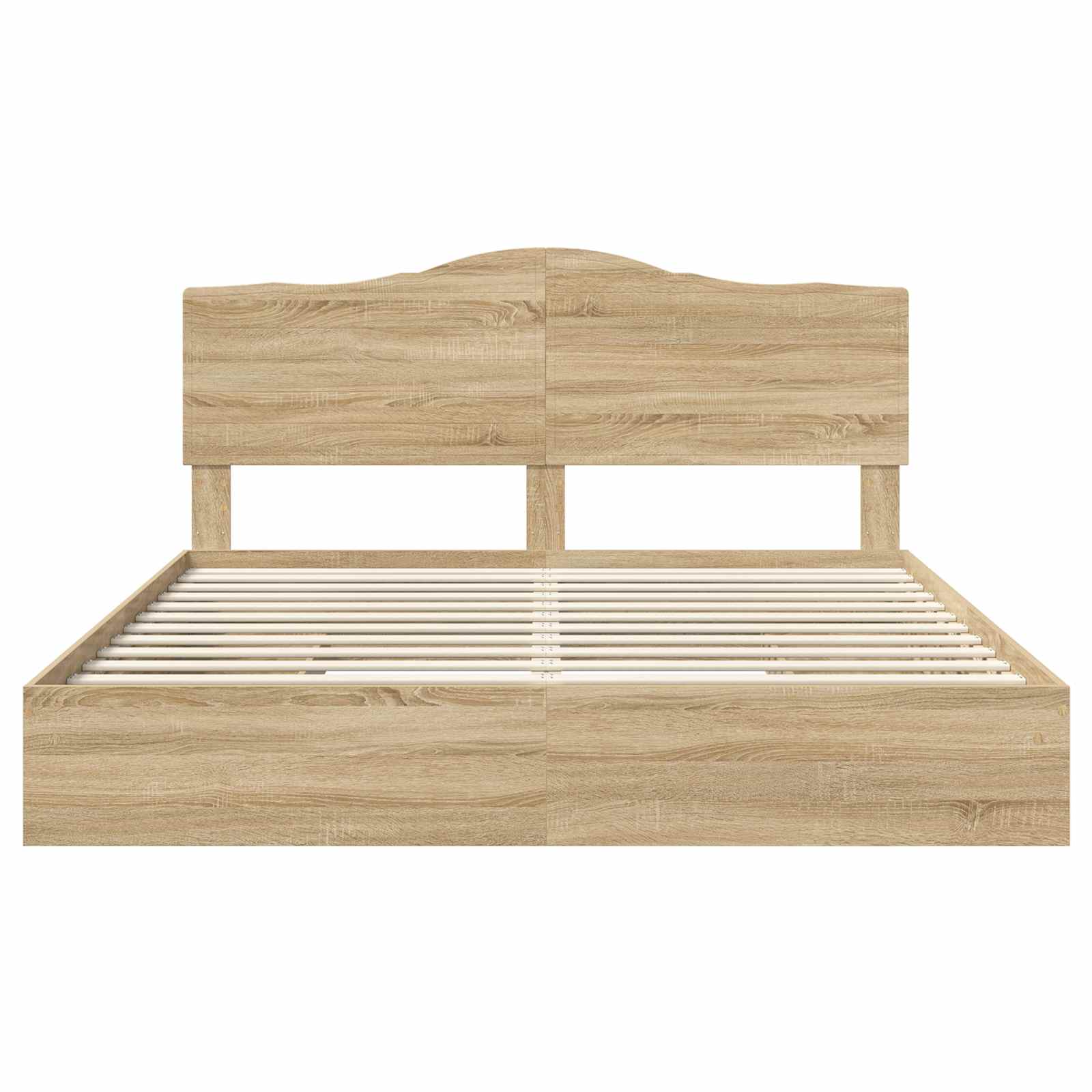 Lit avec rangement, panneau de bois, chêne, pour la chambre, 180 × 200 cm - 8