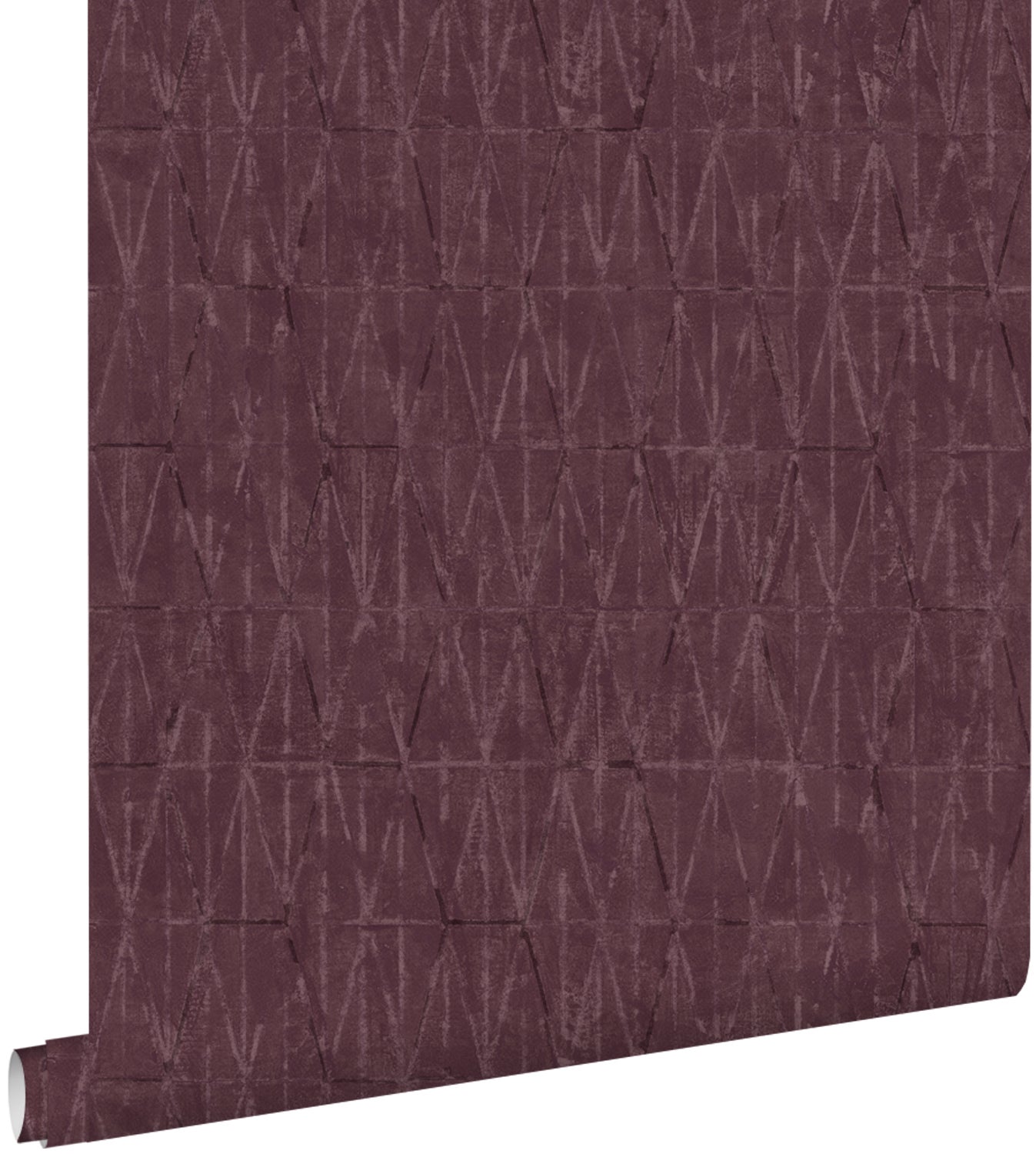 Tapeta linie graficzne bakłażanowym fioletowym - 50 x 900 cm - ESTAHOME