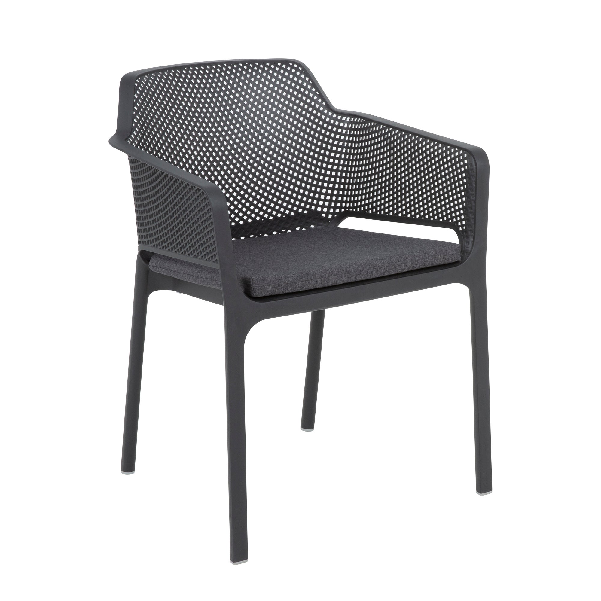 Poduszka na siedzisko 45 x 45,5 x 3,5 cm Net Sitz antracyt olefin PATIO - 4