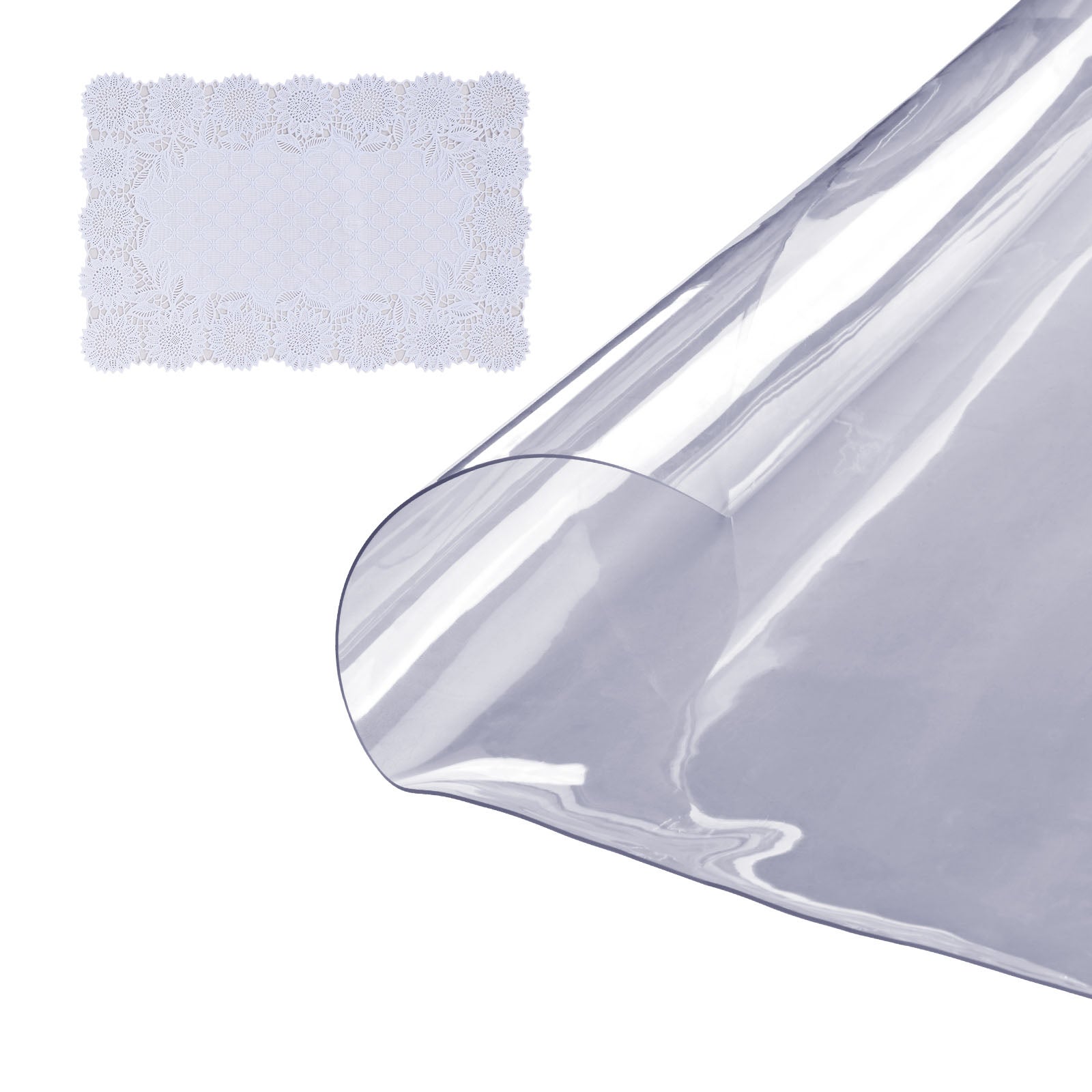 Folia stołowa ochrona stołu przezroczysta grubość 1,5 mm, φ 1230 mm folia zabezpieczająca stół PVC okrągły obrus folia stołowa zmywalna odporna VEVOR