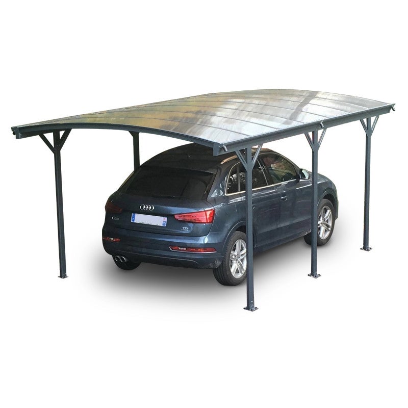 X-Metal Carport autoportant aluminium 17m² polycarbonate 6mm anthracite avec kit d'ancrage - 6