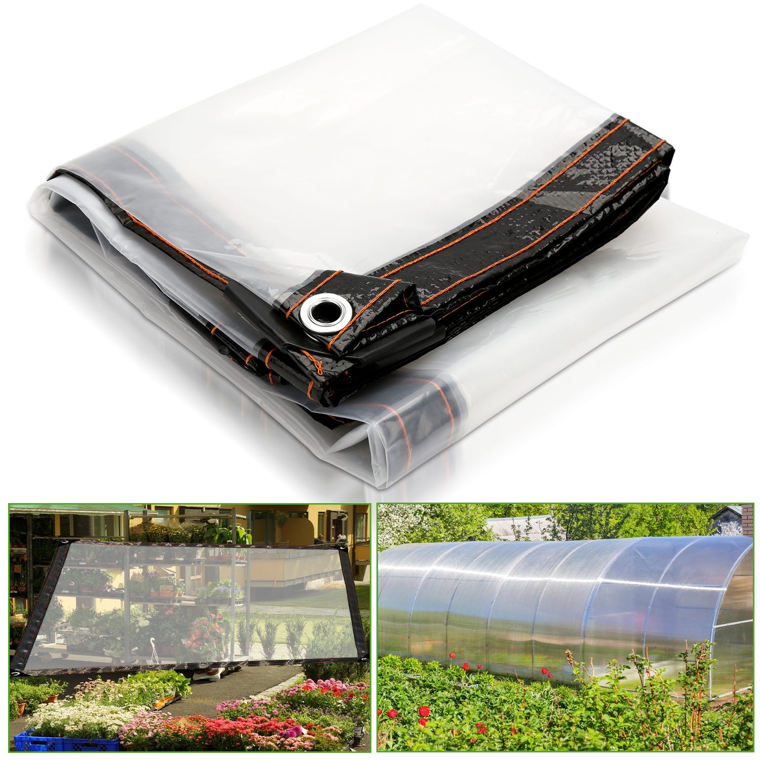 Bache Protection Bâche de protection transparente imperméable, dimensions 200 x 500 cm ...