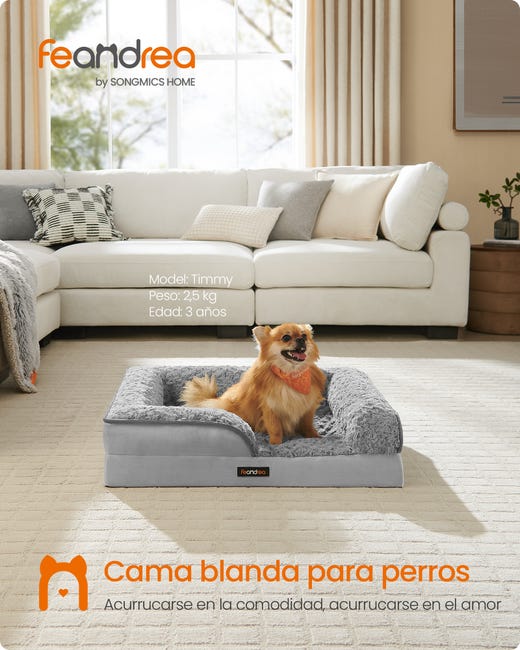 Cama para Perro Mediano, Ortopédica con Espuma Corrugada, Bordes