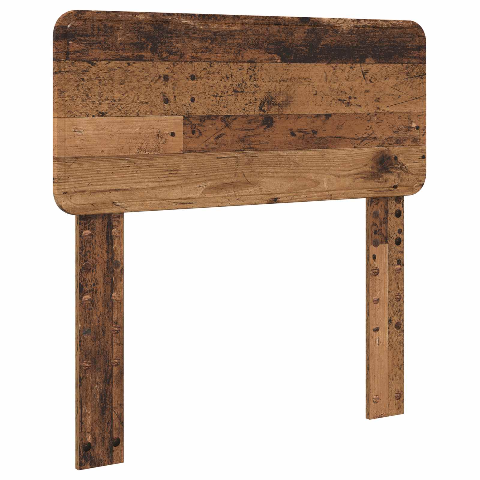 Cadre de lit, finition bois ancien, en pin massif, pour la chambre, 75 × 190 cm - 6