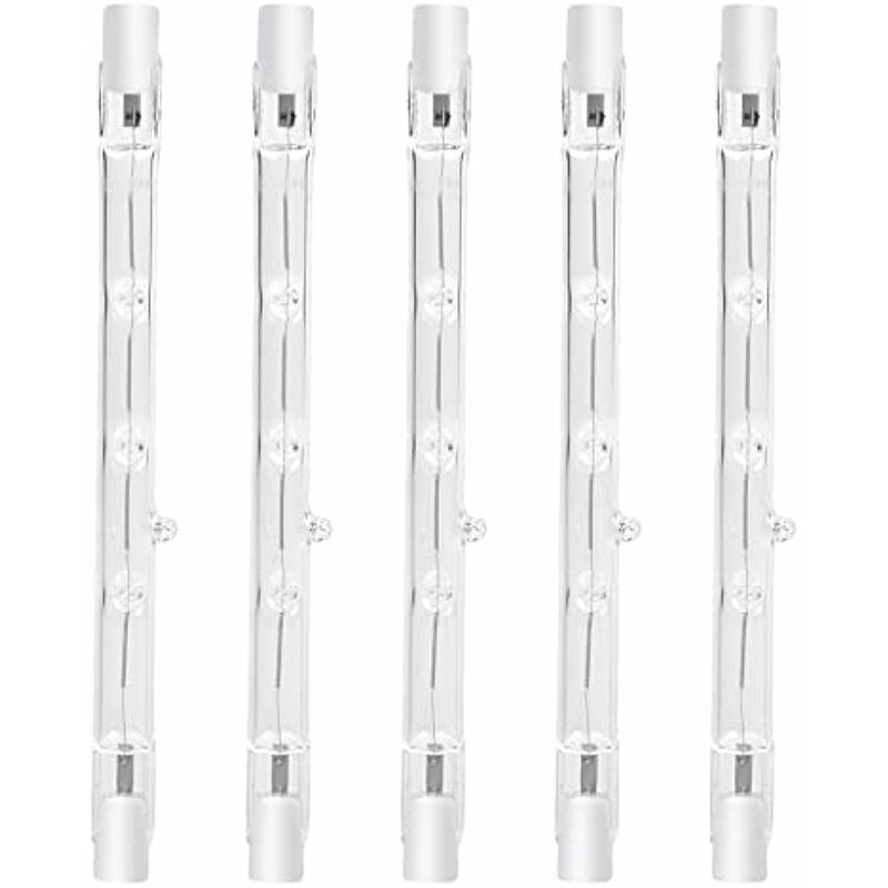 Żarówka halogenowa 100W 118mm R7s ściemnialna, świeca, ciepła biel 2800K, liniowy reflektor R7s AC220-240V do oświetlenia domu, pracy itp. (5 sztuk)