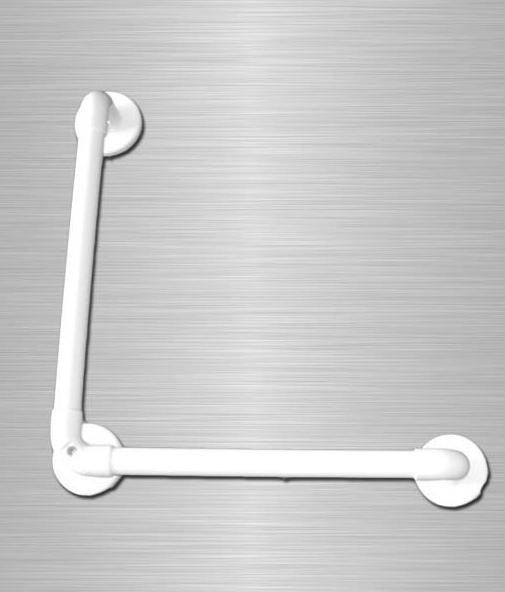 AKW - Barre d'appui lisse renforcée coudée 90° 450x450mm blanche (Accessibilité PMR) Akw