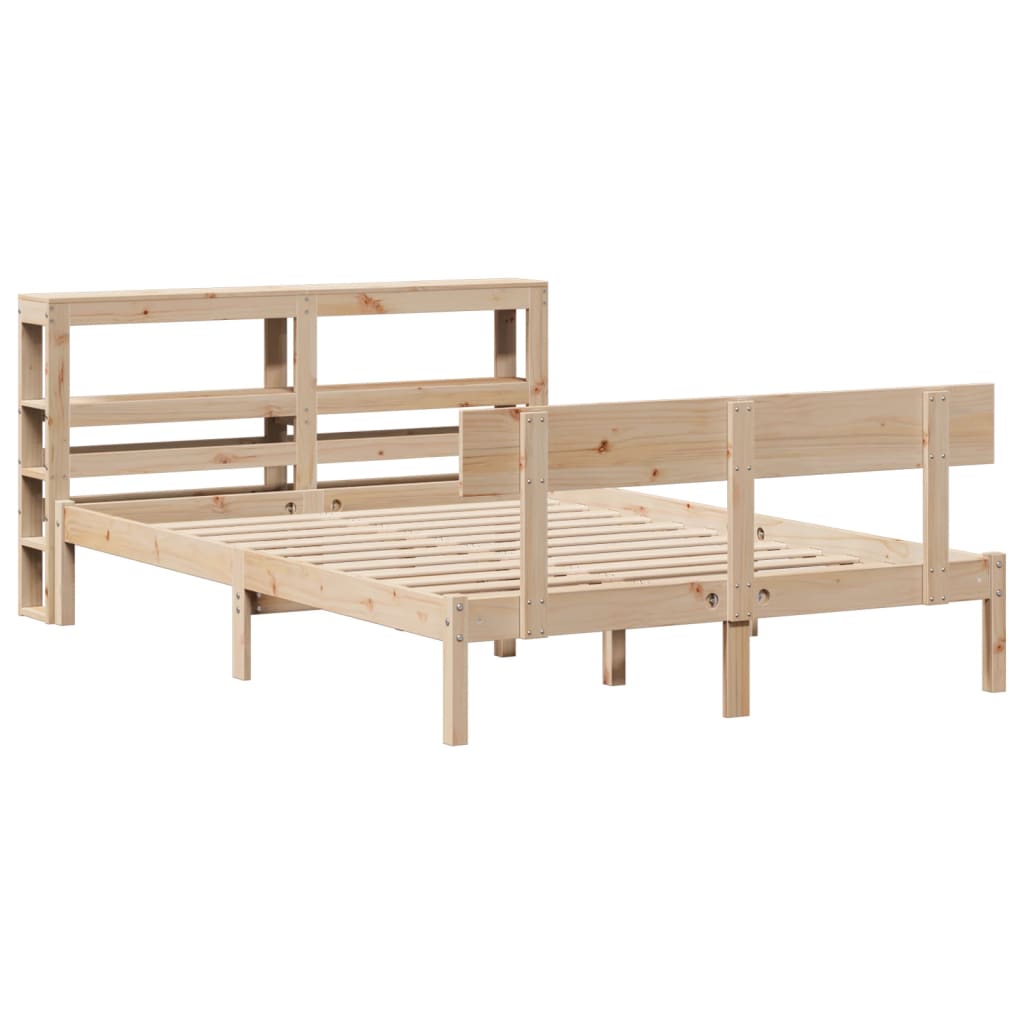 Cama casal | Cama de adulto | Cama sem colchão 160x200 cm madeira de pinho maciça CFW356623 - 3