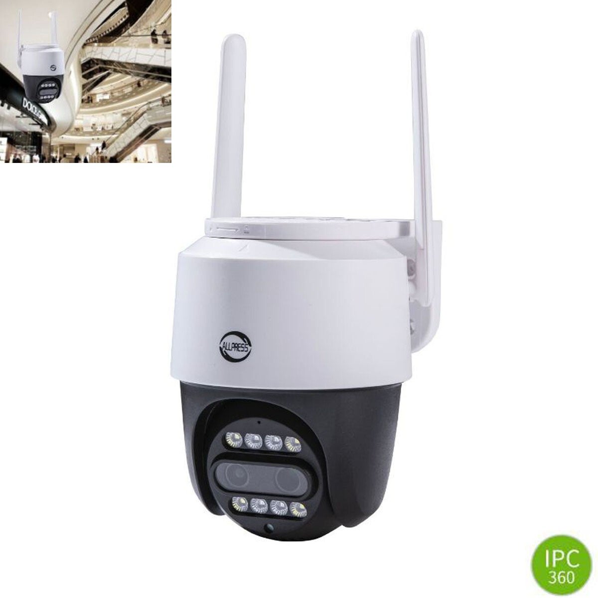 TELECAMERA IP ESTERNO WIRELESS SMART WIFI CLOUD ALLARME IP66 LED MOTION ...