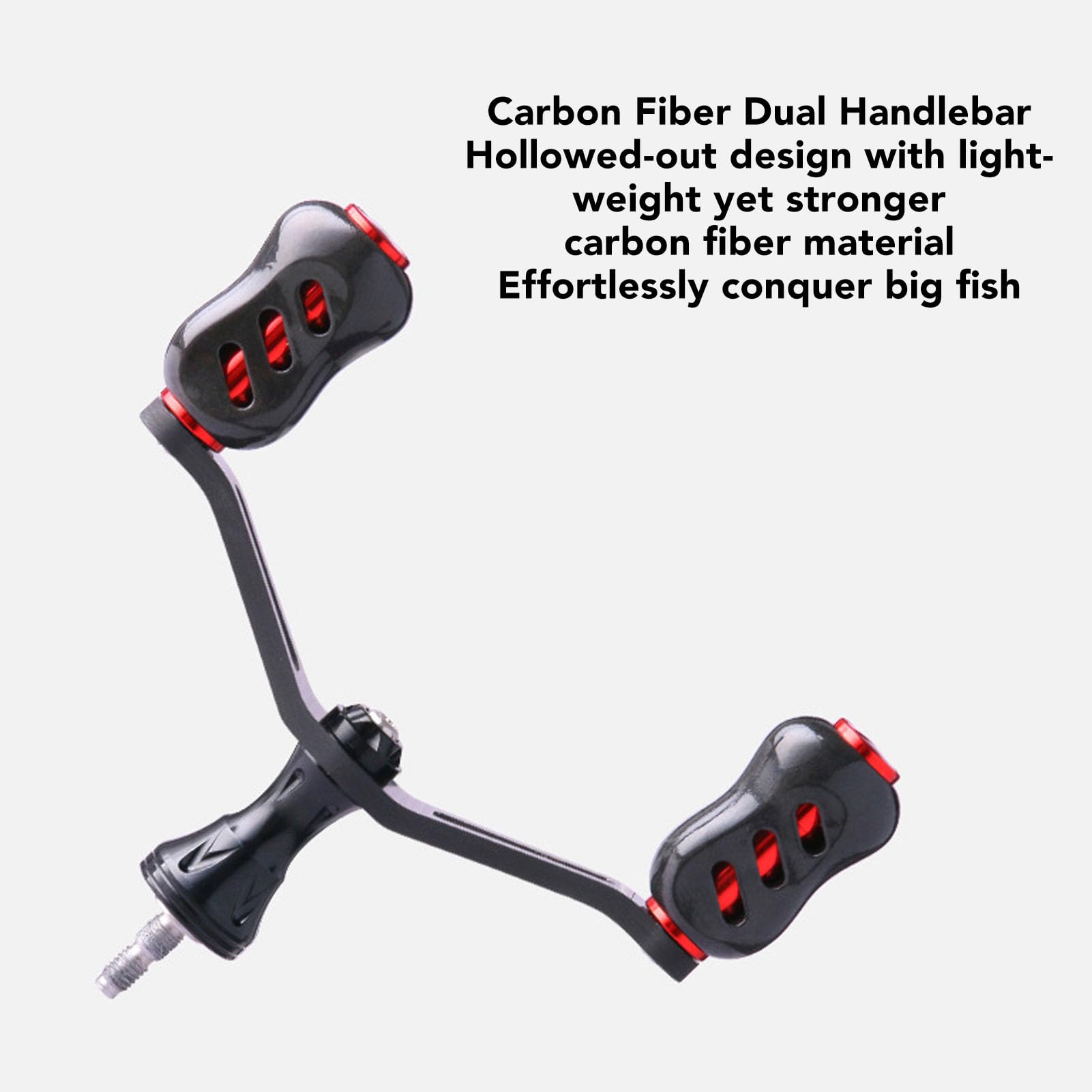 Mulinello da pesca in carbonio Maniglia Baitcasting Mulinello da traina Doppio bilanciere Mulinello da pesca ultraleggero Manovella Accessorio per mar - 2
