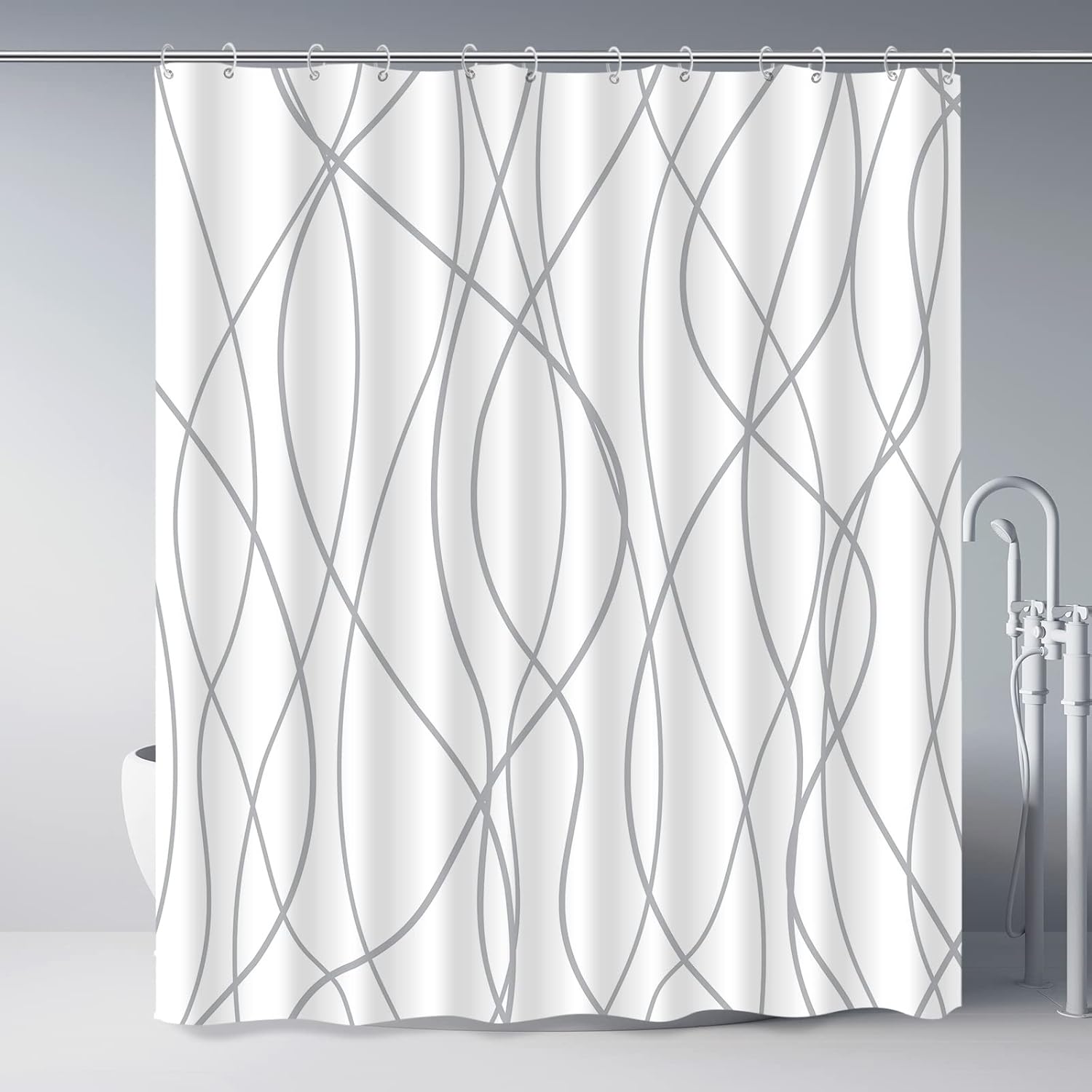 Tenda Da Doccia 180 X 180 Cm, Antimuffa, Impermeabile, Vasca Da Bagno Eva Anelli Per Tenda Da Doccia 83822784