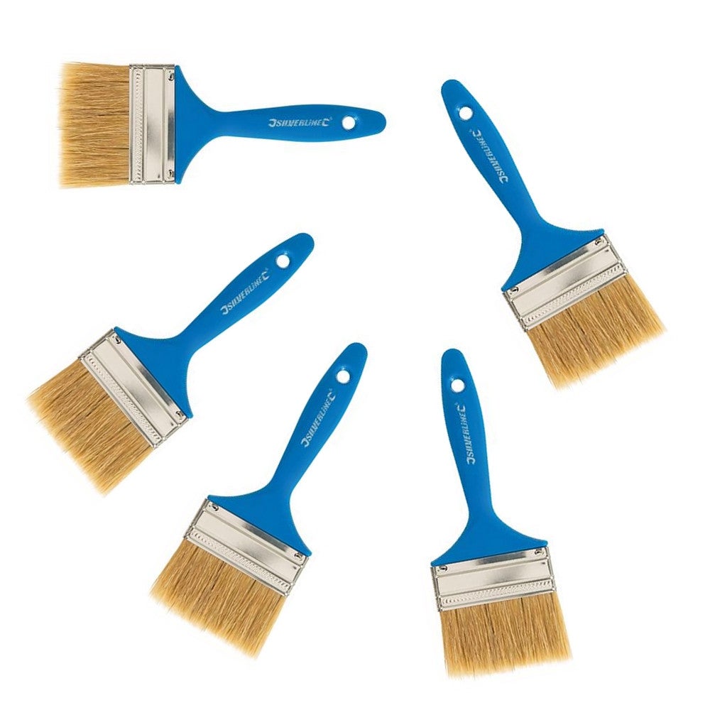 Lot de 10 pinceaux plats pour peinture acrylique, 2,5 cm, en nylon pour