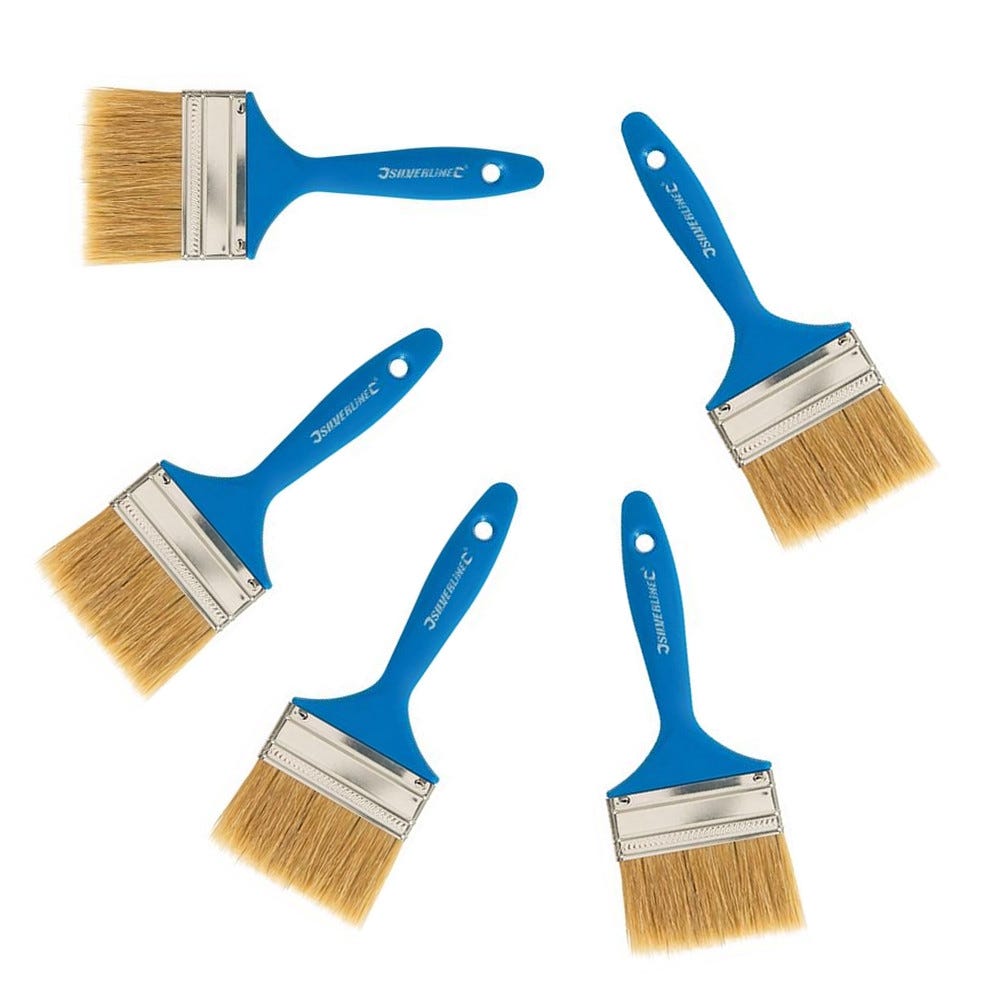 Lot de 10 pinceaux plats pour peinture acrylique, 2,5 cm, en nylon pour Lot de 10 pinceaux plats pour peinture acrylique, 2,5 cm, en nylon pour