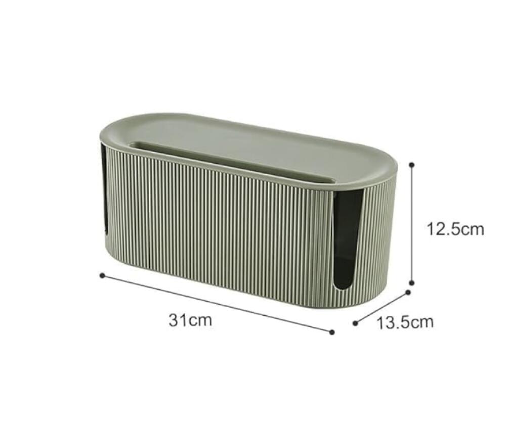 Organiseur à Câbles Bambou Relaxdays Pour 2 Multiprises - Cache-Câbles Naturel 14x34x14 Cm