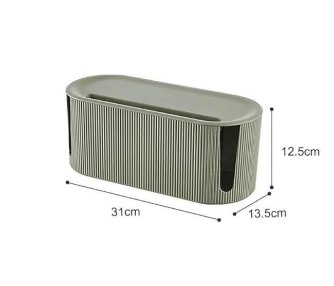 Organiseur à Câbles Bambou Relaxdays Pour 2 Multiprises - Cache-Câbles Naturel 14x34x14 Cm