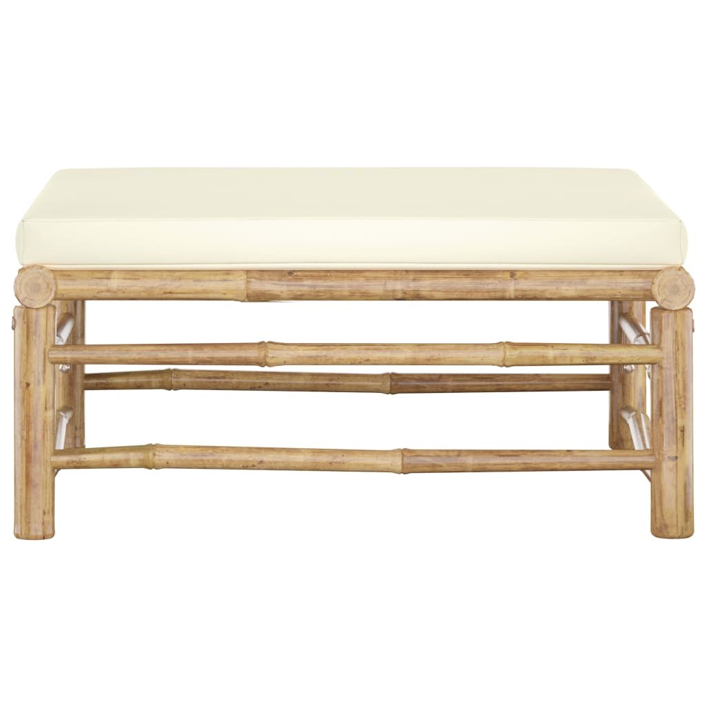 alleda Repose-pieds pliable avec pieds en bambou - 50 x 30 x 42 cm - Tabouret pliable - Siège