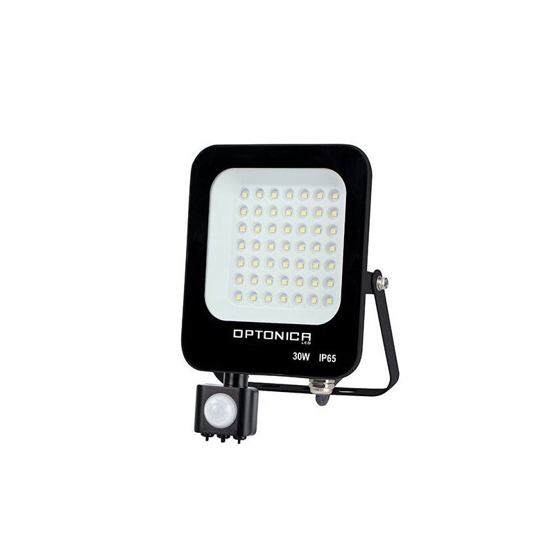 Projecteur LED 30W - Détecteur PIR - 2650lm - IP44 - Noir - Aluminium