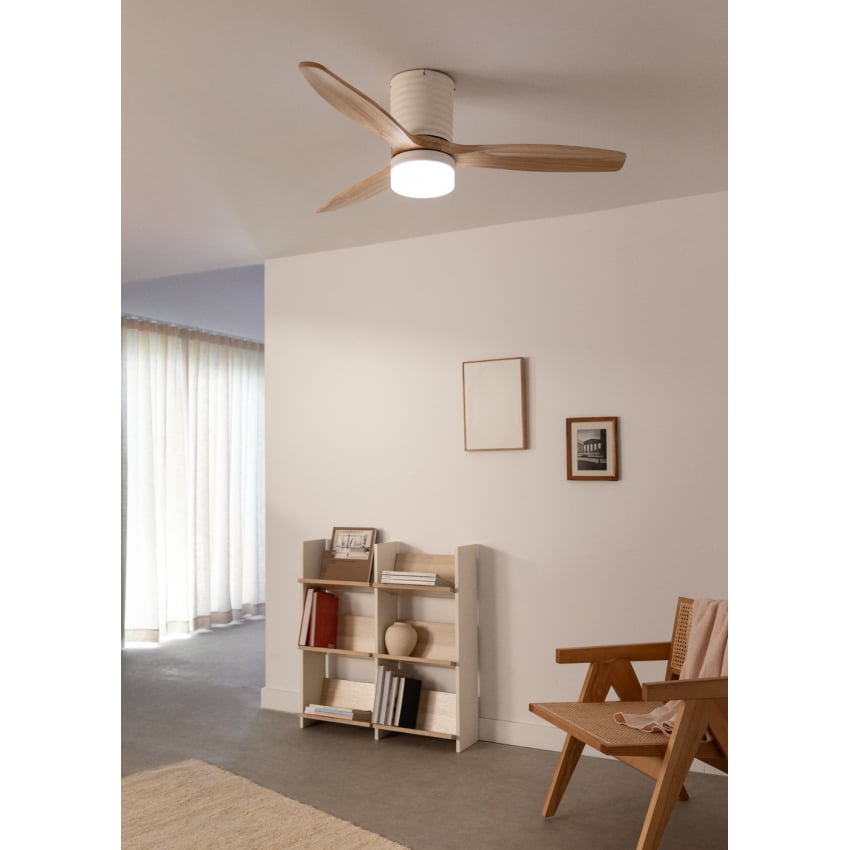 CREATE - WIND CALM LINE - Wentylator sufitowy 40W cichy Ø132 cm 100% drewna -