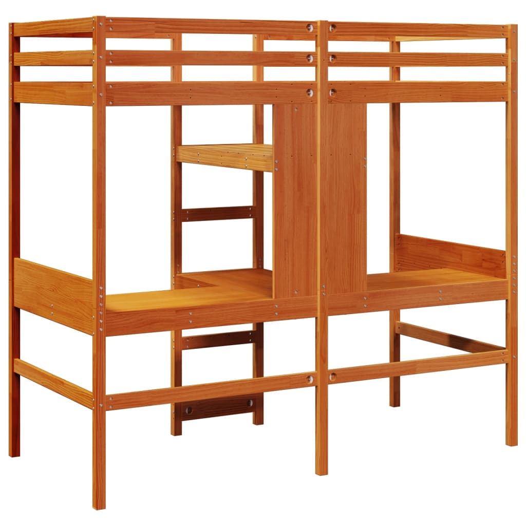 Cadre de lit superposé sans matelas, en bois de pin massif, 90 × 190 cm - 7