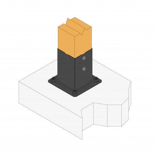 Pied de poteau carré de jardin - Finition noire PPJBT70PB SIMPSON - 3