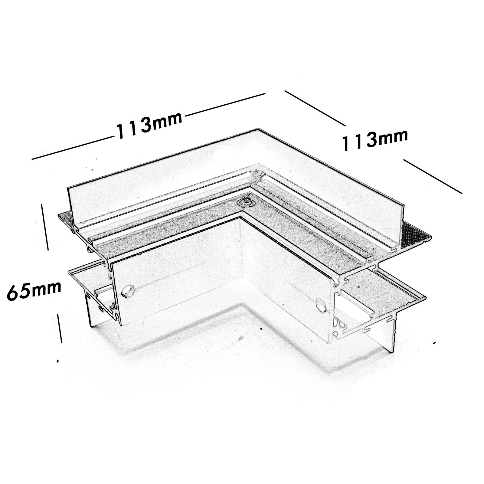 Connecteur en L jonction horizontale externe jonction horizontale encastrée rail magnétique 48V - 4